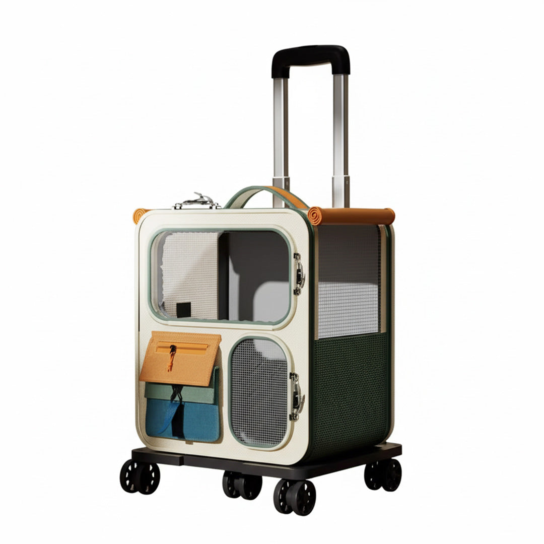 UPawsion Pet Carrier & Stroller - Cream & Green