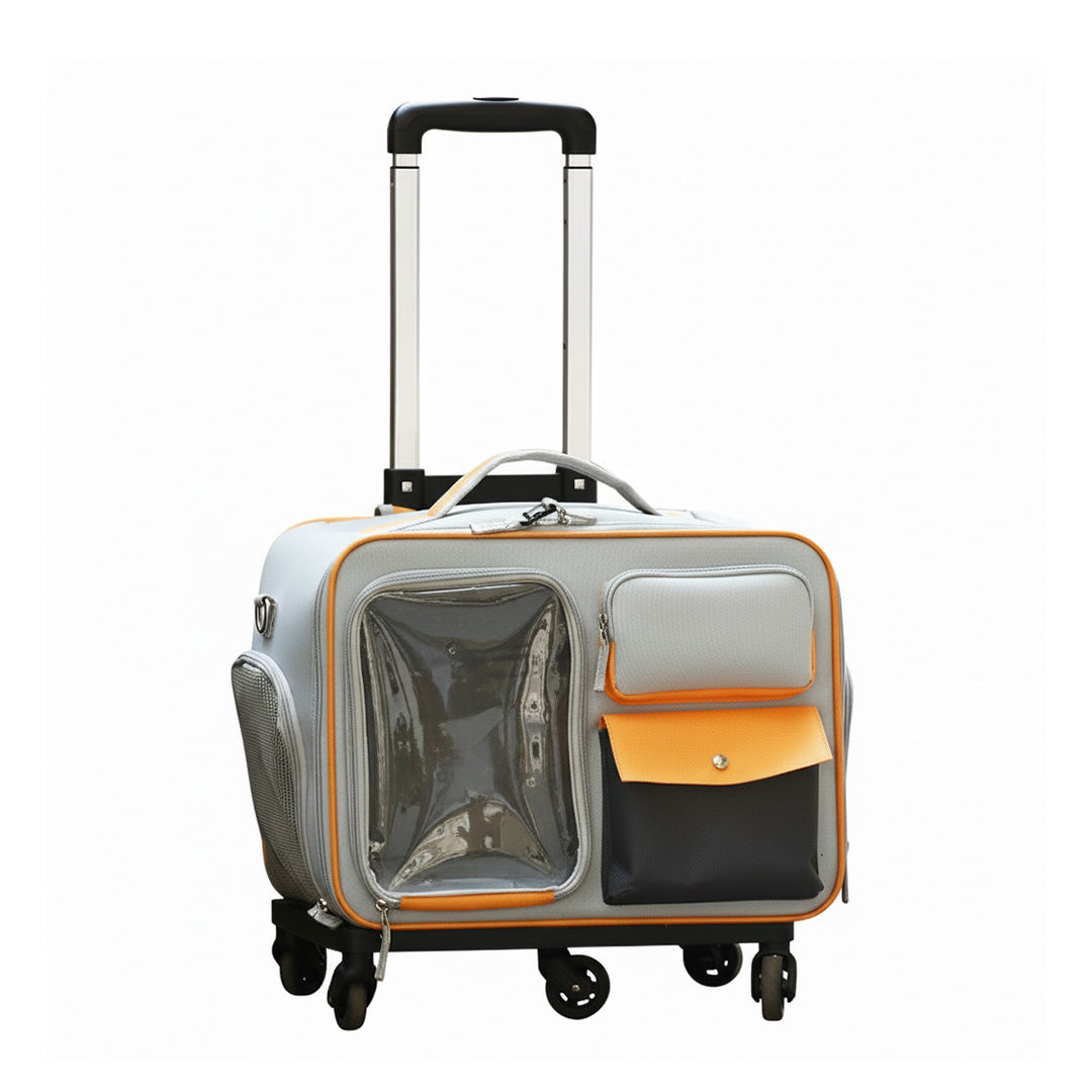 UPawsion Pet Carrier & Stroller - Grey & Orange