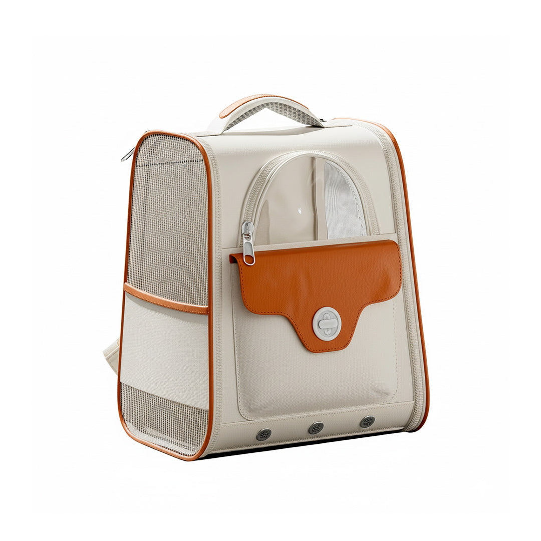 UPawsion Pet Carrier Bag - Cream & Brown