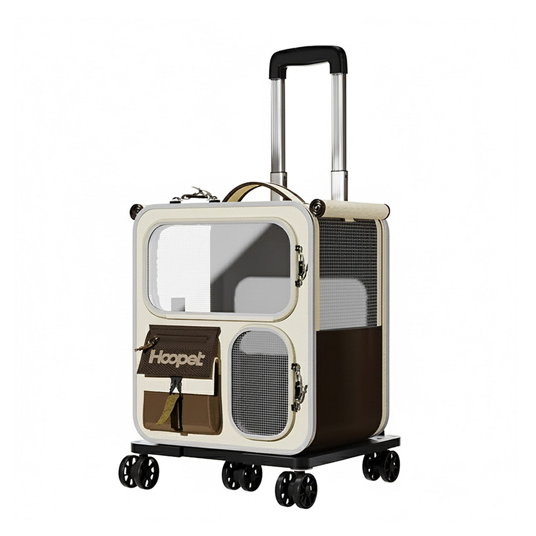 UPawsion Pet Carrier & Stroller - Cream & Brown