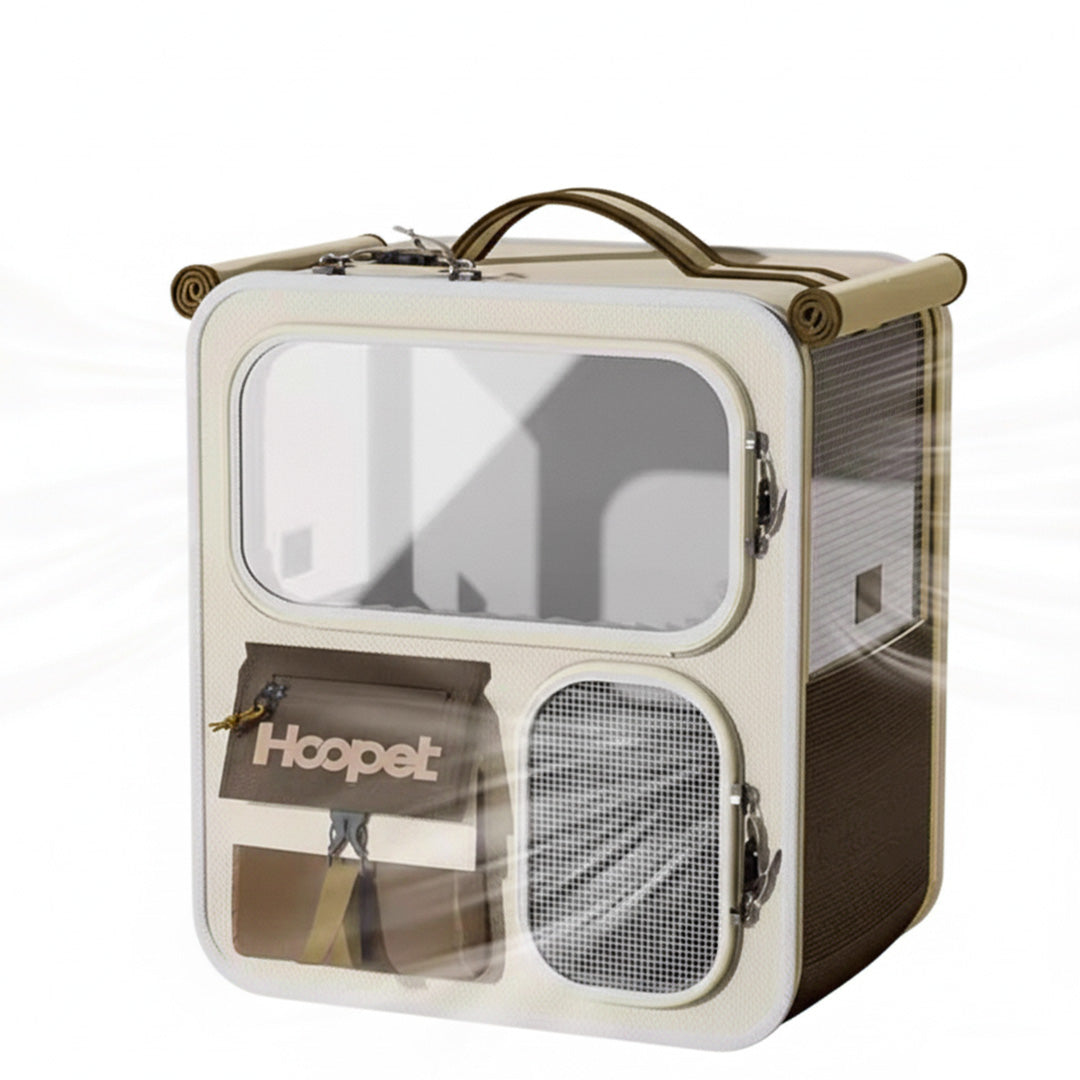 UPawsion Pet Carrier & Stroller - Cream & Brown
