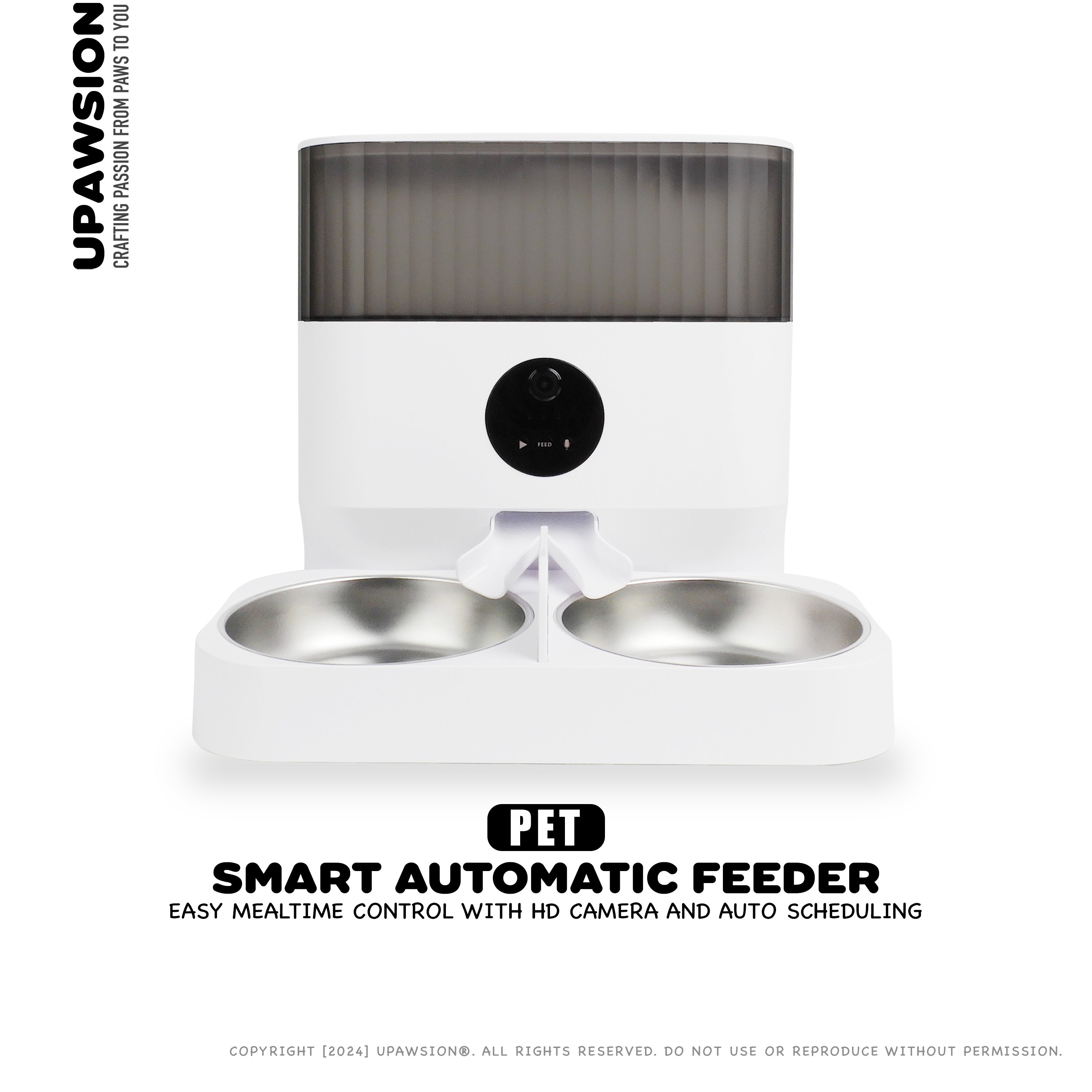 Smart Automatic Pet Feeder - Double Bowl UPawsion Horizontal Feeder