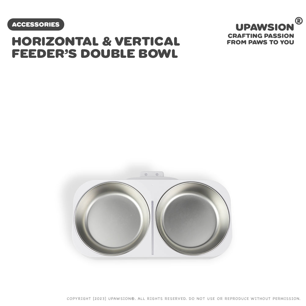 Double Pet Bowl For UPawsion Horizontal & Vertical Smart Feeder