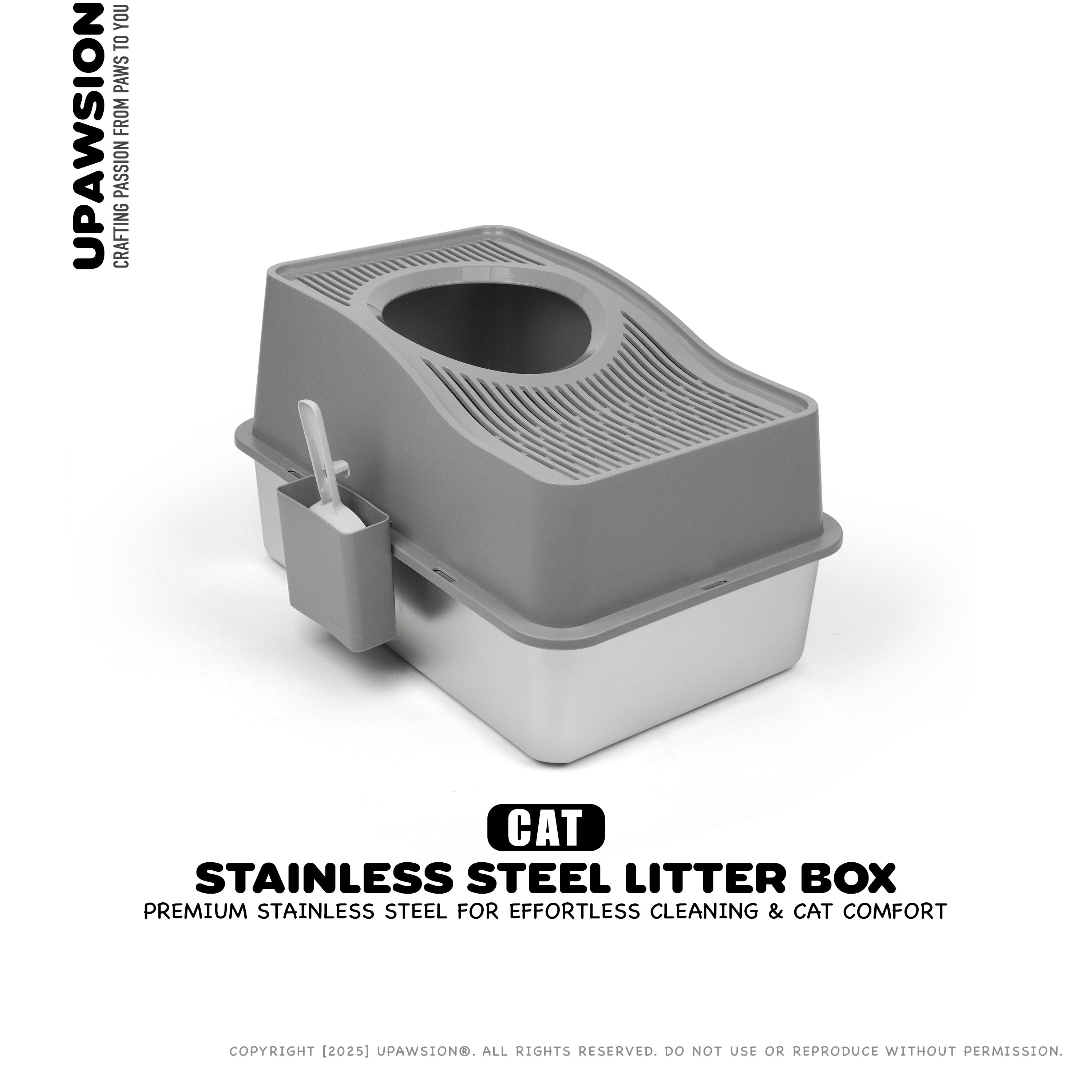 Stainless Steel Cat Litter Box - Top Entry