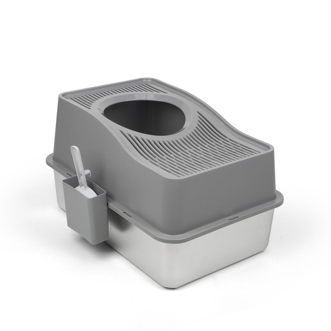 UPawsion Stainless Steel Cat Litter Box - Top Entry